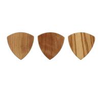 RUNROTOO Guitar Picks Wooden 3Pcs Large Triangle Solid Bass Plectrums Suitable for Acoustic Guitar Playing Finger Safety