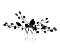 RUNROTOO Hair Comb Headpiece with Easy to Take out Feature Elegant Alloy Black Delicate Design Bridal Hair Accessory for Weddings and Dancing Performance