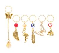 RUNROTOO Hair Jewelry and Women for Different Occasions Versatile Accessory 6pcs Zinc Alloy Crystal Hair Beads and Dreadlock Accessories with Butterfly and Leaf Shapes and Multiple