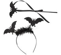 RUNROTOO Halloween Bat Headband for Girl with Gothic Fabric and Plastic Material, Comfortable to Wear, Unique Delicate Design Hair Accessory for Party and Carnival Random Color