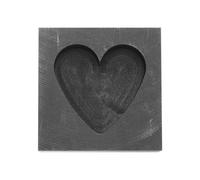 RUNROTOO Heart-Shaped Graphite Mold for Jewelry Melting Casting, Ingot Mold with Oil Groove, Suitable for Gold Silver and Precious Metal Casting Supplies