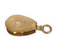 RUNROTOO Heavy Duty Brass Single Pulley Block Smooth Silent Bearing and Compact Design for Hoisting National Or Flags in Marine Environments, Deck Hardware Sailing Accessory Rope Pulley