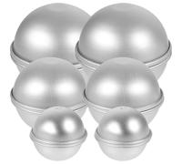 RUNROTOO Hemisphere Cake Tin 12Pcs Mini Half Sphere Bath Baking Mold Aluminium Ball Cake Pans for Jelly Pudding Candy Dome and Handmade Soap DIY Craft Making