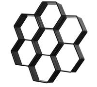 RUNROTOO Hexagon Cement Paver Mold for Garden Walkway Plastic DIY Floor Tile Mold Black Stepping Stone Maker Reusable for Patio