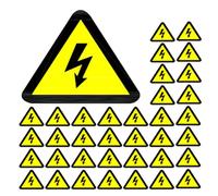 RUNROTOO High Voltage Warning Stickers to Prevent Electric Shock Hazard Yellow Adhesive Triangle 100pcs Electrical Box Safety Decals for Locations and Factories