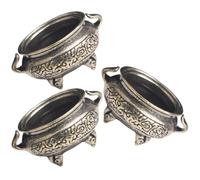 RUNROTOO Incense Burner Set and Brass Vintage 3pcs with No Rust Feature Incense Holding Base, Elegant Classical Chinese Style Aromatherapy Furnace for Office and Study Décor
