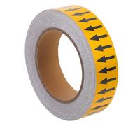 RUNROTOO Industrial Pipe Identification Arrow Label Tape 30mm X 20m Yellow Adhesive Flow Direction Marker for Gas, Fire Exit and Chemical Plant Safety