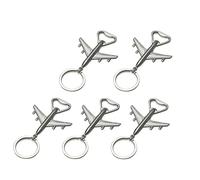 RUNROTOO Keychain Silver Colour Metal 5pcs Airplane-shaped Creative Bottle Opener and Bag Pendant Practical Design for Men , for Party Bag Accessories and Everyday Use