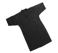 RUNROTOO Ladies Hairdressing Gown Black Salon Client Robe Lightweight Spa Bathrobe for Beauty Salon and Hairdressing Workwear