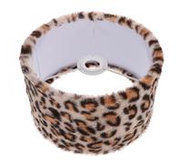 RUNROTOO Lamp Shade with Protective Features Made of Polyester and Iron Leopard Print Drum Design Table Light Shade Enhancing Your Living Space for Study Or Hotel Use