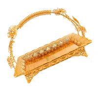 RUNROTOO Large Capacity Golden Alloy Candy Basket with European Style Creative Design, Versatile Desktop Storage Basket for Fruits and Snacks, for Household and Parties