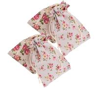 RUNROTOO Lavender Made of Breathable Cotton and Linen Material Empty Pouches Sachet Bags 4pcs Drawstring Multi-functional Perfume Bags for Storage and Wedding Use for Beads and Necklaces
