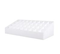 RUNROTOO Lipstick Storage Case Ps Material Cosmetic Holder 36 Slots in White Space Saving Makeup Organizer Holds Numerous Lipsticks, Earrings, Rings, and Mini Goods for Home and Dresser