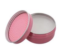 RUNROTOO Makeup Brush Cleaner Soap Peach Scented Soap with Silicone Cleaning Mat, 50g for Thorough Cleaning and Effective Removal of Dust and Grime from Makeup and Lip Brushes, for Travel