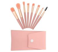 RUNROTOO Makeup Brush Set for Women with Sturdy Handle and Pvc Material, Practical and Stylish Face Beauty Tools for Travel Use, Adorable Pink Brushes for Girlfriend Or Wife