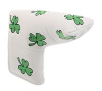 RUNROTOO Mallet Golf Putter Headcover with Elegant Shamrock Embroidery, Pu Weather-resistant Material and Strong Protection, for Golf Course and Irish-themed Parties