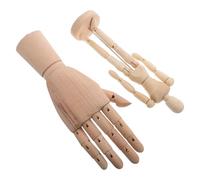 RUNROTOO Mannequin Adjustable Figures Right and Model Hand Wooden 2pcs for Flexible with Multiple Poses and Hand Gestures Artists Drawing and Projects