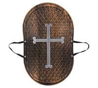 RUNROTOO Medieval Knight Costume Shield with Cross, Lightweight Plastic Armor Prop for Fantasy Adventure and Renaissance Party, Vintage Classic Design for Boys