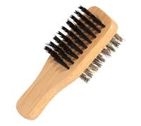 RUNROTOO Men's Beard Brush with Boar Bristles and Beech Wood Handle, Double-sided Shredded Hair Brush for Grooming and Styling Facial Hair, for Wet Shaving and Growth