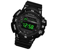 RUNROTOO Men's Digital Sport Watch with Adjustable Strap and Waterproof Design, Glow the Dark Watch for Students and Holiday Outdoor Activities, Black Electronic Wristwatch