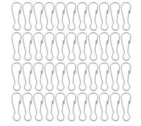 RUNROTOO Metal Snap Hooks 100Pcs Stainless Steel Spring Clips for Keychains and Flags Sturdy Miniature Buckle Lanyard Clip 2.8Cm Silver