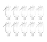 RUNROTOO Mini Travel Bottles 50ml Clear PETG Bottles with Hanging Hook 10pcs for Face Wash and Sanitiser on Business Trip