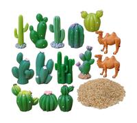 RUNROTOO Miniature Cactus Figurines Set with Resin Camel and Cactus Shapes, Creative Desert-themed Desktop Decor for Office Desk Or Study Table, Built to Last and Playful Design