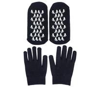 RUNROTOO Moisturizing Gloves and Socks Set for Skin Care and Relaxation 4pcs Plant Gel Material, Repair Rough, Soft Fabric Random Color for Dry Hands and Feet