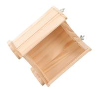 RUNROTOO Moon Shaped Hamster Hideaway Hut for Small Animals, Beige Synthetic Material Providing A Cozy Sleeping Environment and Training Space, Habitat Décor for Hamsters and Guinea Pigs