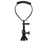 RUNROTOO Neck-Hanging Microphone Stand with Clamp - Adjustable Hands-Free Mic Holder for Guitar Players, Magicians, Live Broadcast Streaming, Karaoke, Stage Show Black