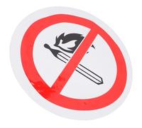 RUNROTOO No Open Flames Warning Sticker round Pvc Self-adhesive Safety Sign Not Easy to Tear for Work Safety and Factories