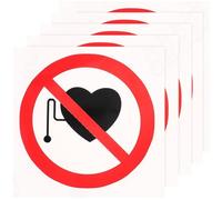 RUNROTOO No Warning Sign Stickers Safety Labels 5 Pcs Sturdy Warning Decals for Clinical Areas
