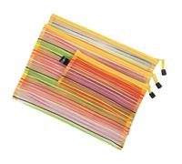 RUNROTOO Nylon Mesh Zipper File Organizer Bags A4 3pcs B6 with 3 Different Sizes A5 Quick Confirmation of Items, Convenient Portable File Bags for School and Train Use