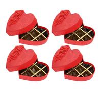 RUNROTOO Paper Candy Boxes Red Boxes 4 Pcs Heart-shaped for Chocolate Storage with Large Capacity, and Decorative for Valentine's Day and Normal Storage