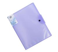 RUNROTOO Paper Storage Organiser Waterproof and for Schools and Individuals A3 Size Purple PVC File Folder with 20 Pages Easy to Organize Report Binder Random Color