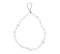 RUNROTOO Phone Chain with Decorative Anti-lost Function 8mm Faux Pearl Bohemian Style Crystal White Plastic and Glass Material, for Decorating Your Bags and Cameras