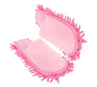 RUNROTOO Pink Chenille Cotton Slipper Mops for Floor Cleaning, Washable and Comfortable Home Footwear Providing Warmth and Quiet Use for Household Chores and Living Room, 1 Pair