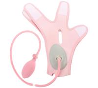 RUNROTOO Pink V-shape Inflatable Face Lifting Band Breathable Cloth Makeup Face Lifter Tool for Double Chin Removal and Outline Shaping