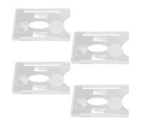 RUNROTOO Plastic Car Ticket Holder with Suction Cup 4pcs 3.54 X 2.17 Inches Hard Badge Holders for Windscreen Parking Passes and Automotive Accessories