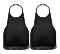 RUNROTOO Plastic Laundry Drip Catcher 2Pcs with Leak-Proof Foldable Tray Cup Holders for Laundry Soap Dispenser Black