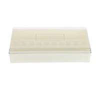 RUNROTOO Plastic Slide Storage Box with Lid - Mini Rectangular Organizer Case Holds 20 Microscope Slides and Samples for Teaching Research Beige