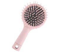 RUNROTOO Portable Double-sided Hair Comb with Mirror, Anti-static Abs Material and Scalp Massage Function, Lightweight Pink Hair Detangling Brush for Home and Travel Use