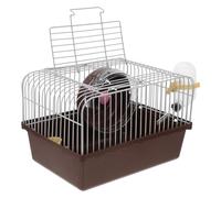 RUNROTOO Portable Elegant Water Cage Holder with Bottle Hamster Travel and Spacious Interior, Made of Sturdy Abs with Gentle Material Brown Design for Chinchillas and Small Animals