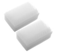 RUNROTOO Portable Nail Dust Brush 2pcs Double Sided with Soft Sponge, Plastic Nail Scrub Brush for Commercial Use, Suitable for Sensitive Hands