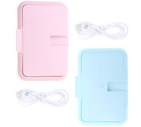 RUNROTOO Portable USB Powered Wipe Warmer Lightweight Heated Wipes Dispenser with Large Capacity 2pcs and Abs Material for Outdoor Travel and Diaper Changing