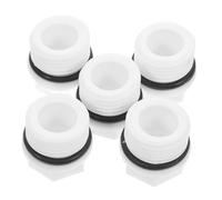 RUNROTOO Ppr Pipe Plug End Caps Hexagonal Shape 1/2 Male Thread 5pcs for Sealing and Simple Installation, White Pp Material Suitable for Water Connections in Homes and Industrial