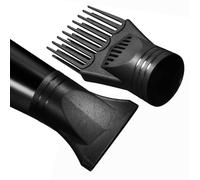 RUNROTOO Professional Plastic Hair Dryer Nozzle Set 2 Pieces - Flat Concentrator Long Comb Diffuser Attachments - Universal Blow Dryer Accessories for Styling and Detangling Hair