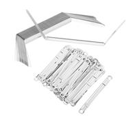 RUNROTOO Prong Paper Fasteners Metal File Clips 100Pcs Silver Binder for Stationery and Loose-Leaf Binding