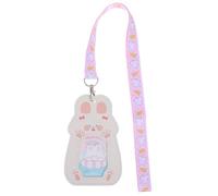 RUNROTOO Pu Badge Holder and Deformation Resistance Cute Cartoon Animal Shape with Convenient Neck Strap for Bus Pass and Credit Card, for Students and Teachers