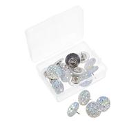 RUNROTOO Push Pins Rhinestone Decorative Resin Thumb Tacks Multi-function 20pcs with Easy to Use Design for Notes and Hand-painted Kindergarten Use